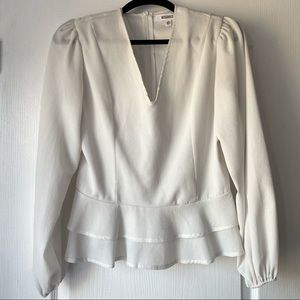 White Peplum Blouse